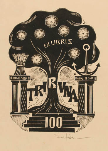 Exlibris by Dafinel Duinea from Romania for ? Tribuna - Flora Tree 