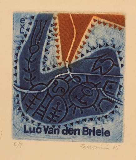 Exlibris by Ladislav Feszt from Romania for Luc van den Briele - Abstract 