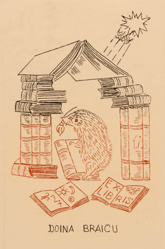 Exlibris by Franz Illi from Romania for Prof. Doina Braicu - Book Fauna 