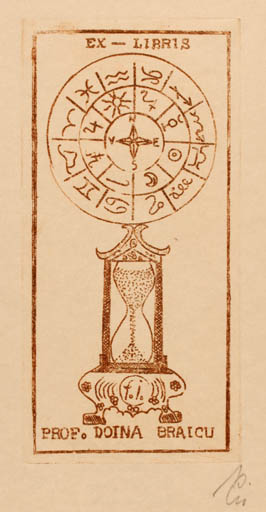 Exlibris by Franz Illi from Romania for Prof. Doina Braicu - Cosmos 