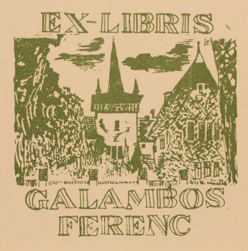 Exlibris by Franz Illi from Romania for Galambos Ferenc - Architecture 