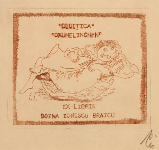 Exlibris by Franz Illi from Romania for Doina Ionescu Braicu - Child 