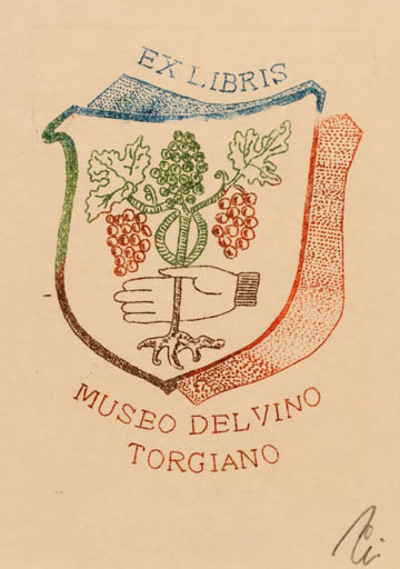 Exlibris by Franz Illi from Romania for ? Museo del Vino Torgiano - Hand(s) Wine 