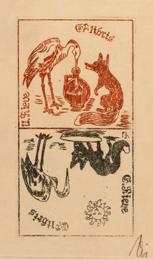 Exlibris by Franz Illi from Romania for Ursula + Ewald Rieve - Fauna Bird 