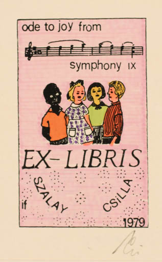 Exlibris by Franz Illi from Romania for Csilla Szalay - Child Music 