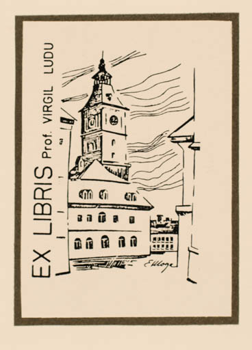 Exlibris by Prof. Eugen Moga from Romania for Petru Istrate - Architecture Church 