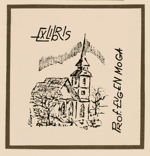 Exlibris by Prof. Eugen Moga from Romania for Prof. Eugen Moga - Church 