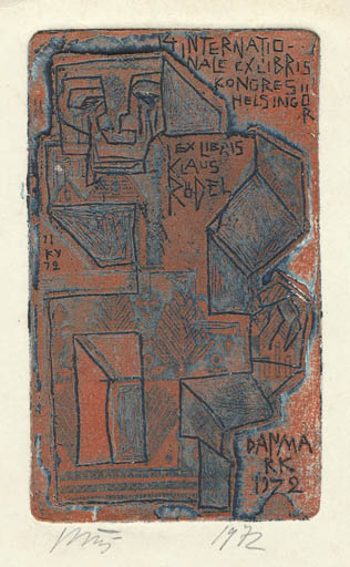 Exlibris by Vincas Kisarauskas from Lithuania for Klaus Rödel - Abstract Exlibris Congress 