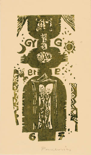 Exlibris by Laszlo Paulovics from Romania for G. Gy - Abstract 