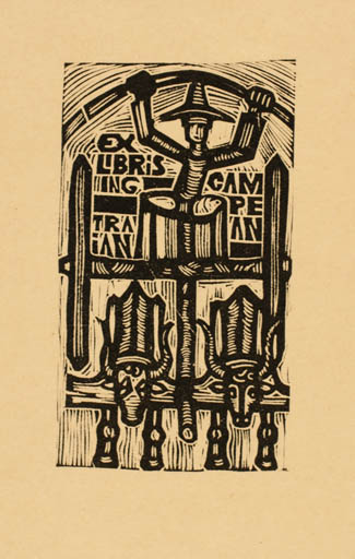 Exlibris by Alexandru Radulescu from Romania for Dr. Traian Campean - 