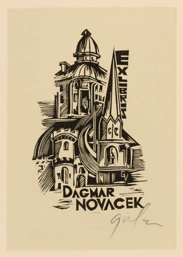 Exlibris by Gheorghe Vlaicu from Romania for Dagmar Novacek - Church 