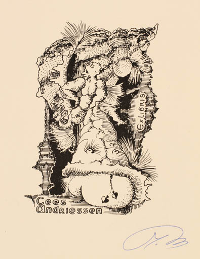 Exlibris by Michail Toshkoff from Bulgaria for Cees Andriessen - Flora 