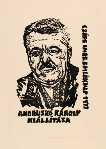 Exlibris by Kàroly Andrusko from Yugoslavia for Kàroly Andrusko - Man Portrait 