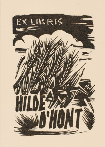 Exlibris by Kàroly Andrusko from Yugoslavia for Hilde D`Hont - Flora 