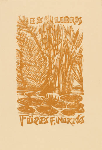 Exlibris by Kàroly Andrusko from Yugoslavia for F. Miklos Füzes - Flora 