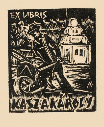 Exlibris by Kàroly Andrusko from Yugoslavia for Karoly Kasza - Working Man 