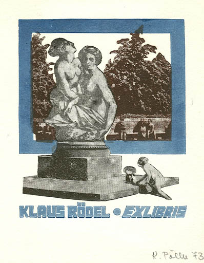 Exlibris by Kaljo Pöller from Estonia for Klaus Rödel - 