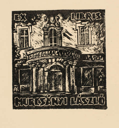 Exlibris by Kàroly Andrusko from Yugoslavia for LAszlo Murcsanyi - Architecture 