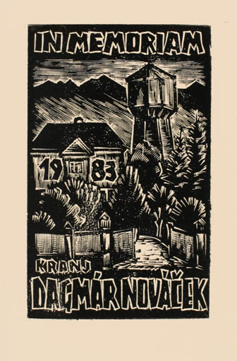 Exlibris by Kàroly Andrusko from Yugoslavia for Dagmar Novacek - 