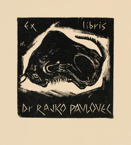 Exlibris by Kàroly Andrusko from Yugoslavia for Dr. Rajko Pavlovec - Fauna 