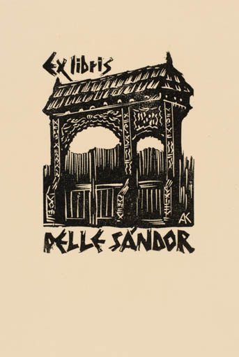 Exlibris by Kàroly Andrusko from Yugoslavia for Sandor Pelle - Architecture 