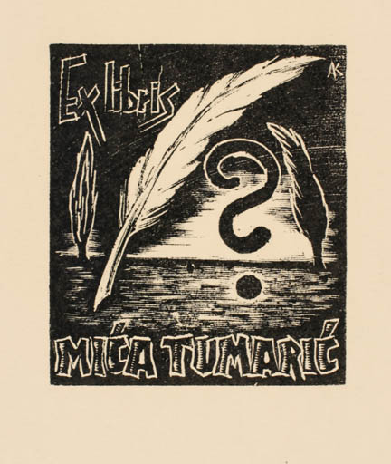 Exlibris by Kàroly Andrusko from Yugoslavia for Mica Tumario - 