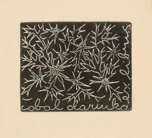 Exlibris by Alenka Gerlovic from Slovenia for Cobal Lorinka - Flower Flora 