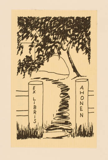 Exlibris by Kirsti Ahonen from Finland for Kirsti Ahonen - Tree 