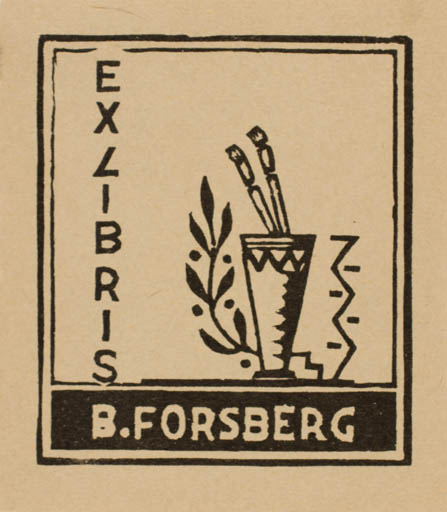 Exlibris by C. Hagelin from Finland for B. Forsberg - Flora Art 