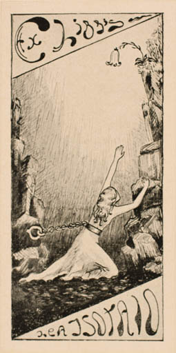 Exlibris by J. Ca. Isotalo from Finland for J. Ca. Isotalo - Flora Jugend Woman 
