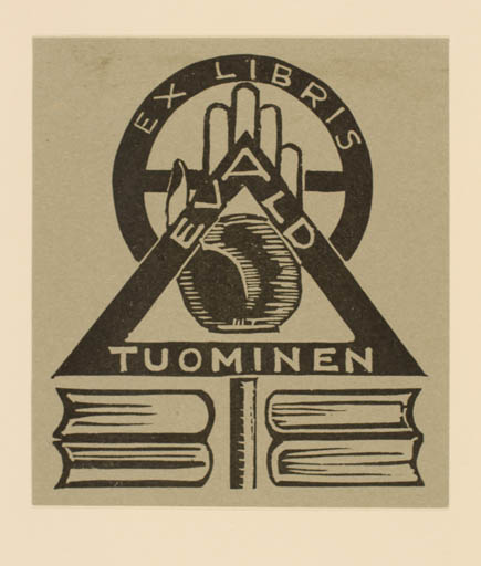 Exlibris by B. Kaukaoja from Finland for Ewald Tuominen - Book Hand(s) 