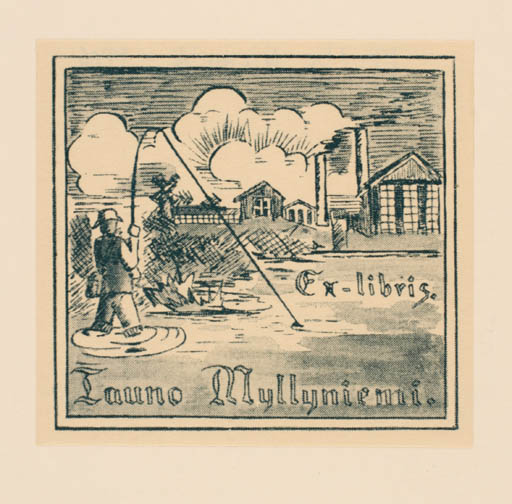 Exlibris by Kerttu Niemelä from Finland for Tauno Myllyniemi - Hobby Scenery/Landscape 