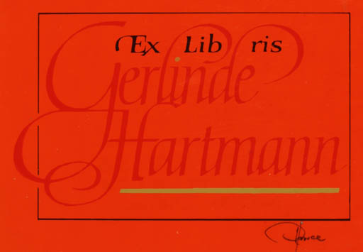 Exlibris by Hannu Paalasmaa from Finland for Gerlinde Hartmann - Text/Writing 