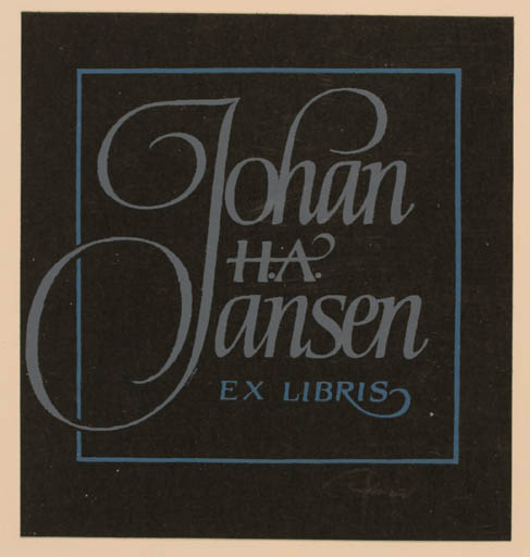 Exlibris by Hannu Paalasmaa from Finland for Johan H. A. Jansen - Text/Writing 