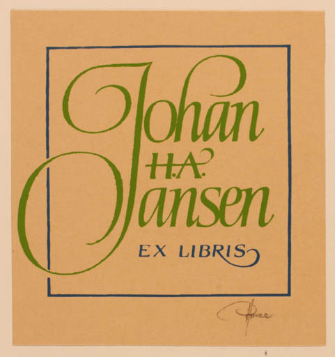 Exlibris by Hannu Paalasmaa from Finland for Johan H. A. Jansen - Text/Writing 