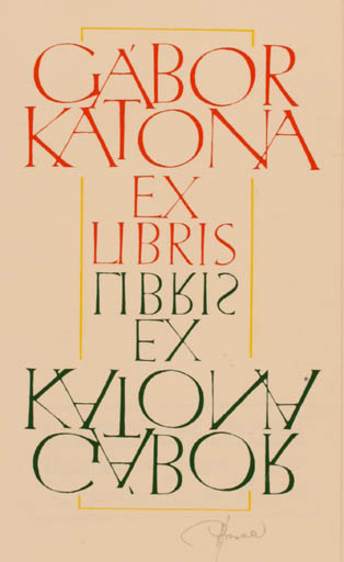 Exlibris by Hannu Paalasmaa from Finland for Dr. Katona Gabòr - Text/Writing 