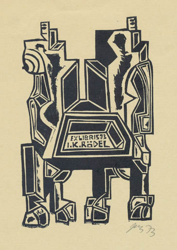 Exlibris by Vincas Kisarauskas from Lithuania for Klaus & Inge Rödel - Abstract 