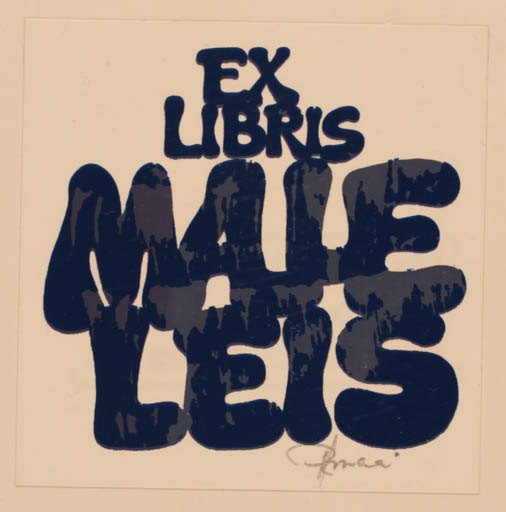 Exlibris by Hannu Paalasmaa from Finland for Male Leis - Text/Writing 