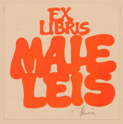 Exlibris by Hannu Paalasmaa from Finland for Male Leis - Text/Writing 