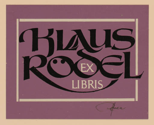 Exlibris by Hannu Paalasmaa from Finland for Klaus Rödel - Text/Writing 