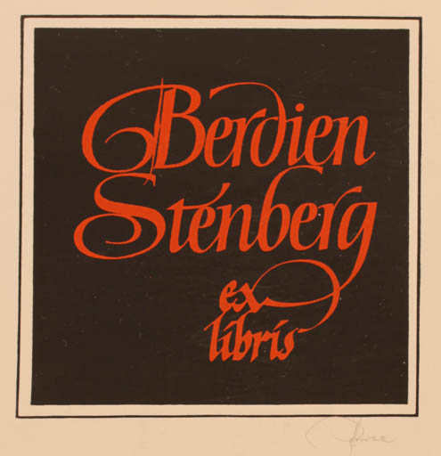 Exlibris by Hannu Paalasmaa from Finland for Berdien Stenberg - Text/Writing 