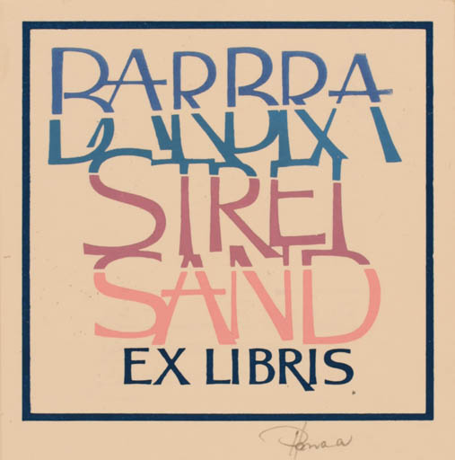 Exlibris by Hannu Paalasmaa from Finland for Barbara Streisand - Text/Writing 