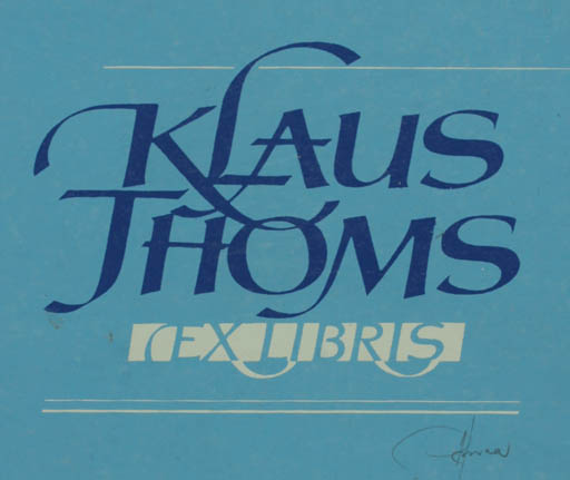 Exlibris by Hannu Paalasmaa from Finland for Klaus Thoms - Text/Writing 