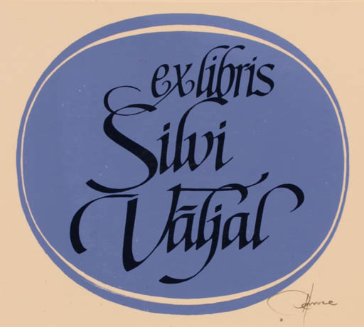 Exlibris by Hannu Paalasmaa from Finland for Silvi Väljal - Text/Writing 