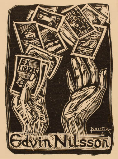 Exlibris by Alto Punsta from Finland for Edvin Nilsson - Hand(s) 