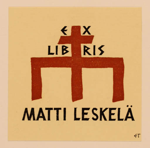 Exlibris by Erkki Tanttu from Finland for Matti Leskelä - Text/Writing 