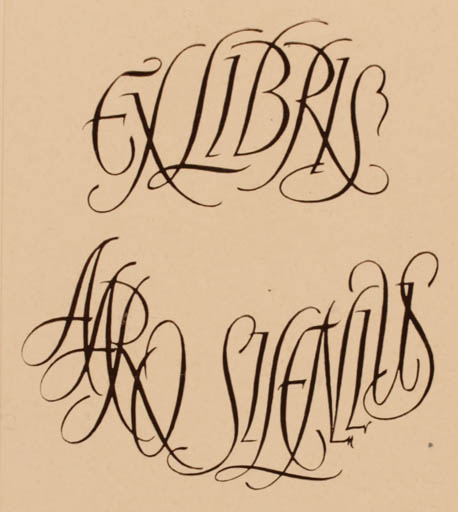 Exlibris by Matti Verho from Finland for Aaro Silenius - Text/Writing 