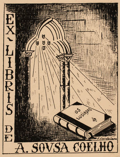 Exlibris by J. Cardeizesa from Portugal for A. Sousa Coelho - Book 