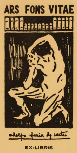Exlibris by Adolfo Faria de Castro from Portugal for Adolfo Faria de Castro - Man 