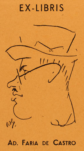 Exlibris by Adolfo Faria de Castro from Portugal for Adolfo Faria de Castro - Portrait 